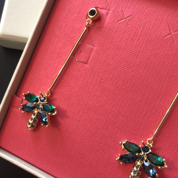 Ted Baker London Corolen Gold Tone Crystal Dragonfly Drop Earrings NIB - Picture 6 of 16